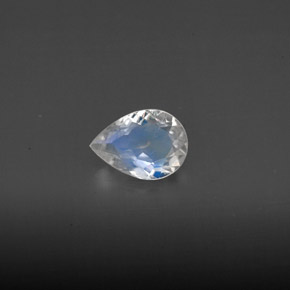 0.43 ct White Rainbow Moonstone Gemstone, Rainbow Moonstone Gem in Pear Facet Shape for Sale.