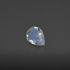0.43 ct White Rainbow Moonstone Stone, Natural Rainbow Moonstone in Pear Facet Shape for Sale
