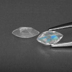 Rainbow Moonstone Gemstone in 6 x 3 mm (calibrated) Size for Sale, Rainbow Moonstone Stone in Blue White Color