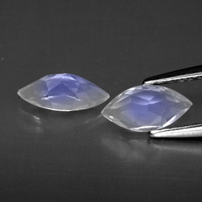 Rainbow Moonstone Gemstone in 8 x 4 mm (calibrated) Size for Sale, Rainbow Moonstone Stone in Blue White Color