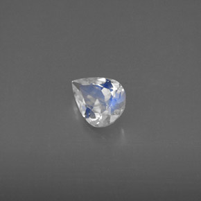 0.43 ct White Rainbow Moonstone Stone, Natural Rainbow Moonstone in Pear Facet Shape for Sale