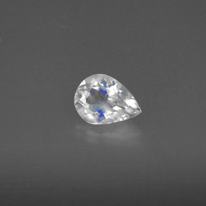 0.47 ct White Rainbow Moonstone Stone, Natural Rainbow Moonstone in Pear Facet Shape for Sale
