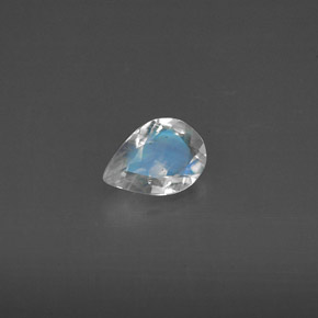 0.42 ct White Rainbow Moonstone Stone, Natural Rainbow Moonstone in Pear Facet Shape for Sale