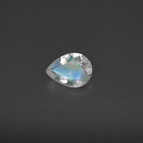 0.44 ct White Rainbow Moonstone Stone, Natural Rainbow Moonstone in Pear Facet Shape for Sale