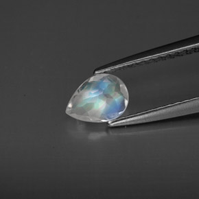 Rainbow Moonstone Gemstone in 6.5 x 4.8 mm Size for Sale, Rainbow Moonstone Stone in Blue White Color