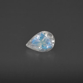 0.57 ct White Rainbow Moonstone Gemstone, Rainbow Moonstone Gem in Pear Facet Shape for Sale.