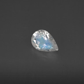 0.57 ct White Rainbow Moonstone Stone, Natural Rainbow Moonstone in Pear Facet Shape for Sale