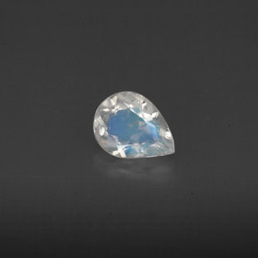 0.47 ct White Rainbow Moonstone Stone, Natural Rainbow Moonstone in Pear Facet Shape for Sale