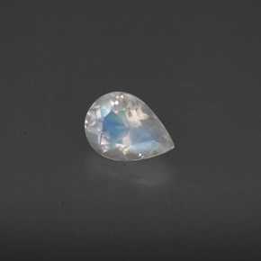 0.59 ct White Rainbow Moonstone Stone, Natural Rainbow Moonstone in Pear Facet Shape for Sale