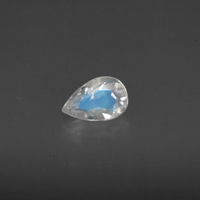 0.44 ct White Rainbow Moonstone Stone, Natural Rainbow Moonstone in Pear Facet Shape for Sale