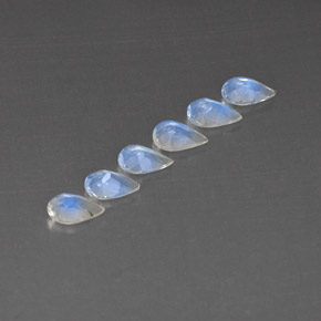 Rainbow Moonstone Gemstone in 6 x 4 mm (calibrated) Size for Sale, Rainbow Moonstone Stone in Blue White Color