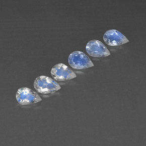 1.78 ct White Rainbow Moonstone Stone, Natural Rainbow Moonstone in Pear Facet Shape for Sale