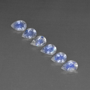 1.88 ct White Rainbow Moonstone Gemstone, Rainbow Moonstone Gem in Pear Facet Shape for Sale.