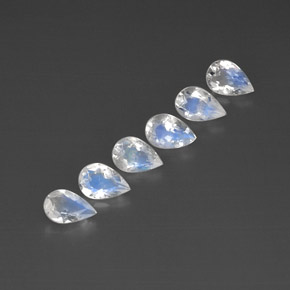 1.84 ct White Rainbow Moonstone Stone, Natural Rainbow Moonstone in Pear Facet Shape for Sale