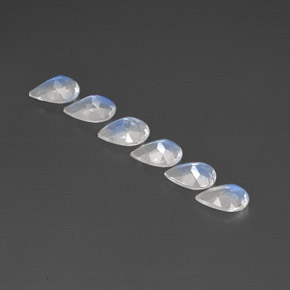 Rainbow Moonstone Gemstone in 6 x 4 mm (calibrated) Size for Sale, Rainbow Moonstone Stone in Blue White Color