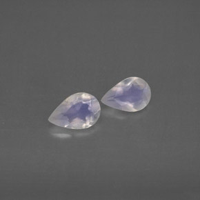 0.53 ct White Rainbow Moonstone Gemstone, Rainbow Moonstone Gem in Pear Facet Shape for Sale.