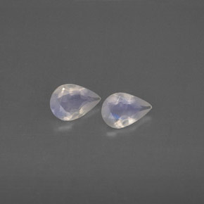 0.53 ct White Rainbow Moonstone Stone, Natural Rainbow Moonstone in Pear Facet Shape for Sale