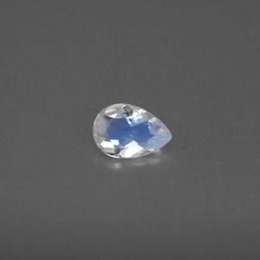 0.30 ct White Rainbow Moonstone Gemstone, Rainbow Moonstone Gem in Pear Facet Shape for Sale.