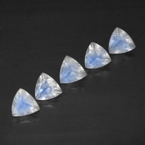2.09 ct White Rainbow Moonstone Gemstone, Rainbow Moonstone Gem in Trillion Facet Shape for Sale.