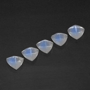 Rainbow Moonstone Gemstone in 5 x 5 mm (calibrated) Size for Sale, Rainbow Moonstone Stone in Blue White Color