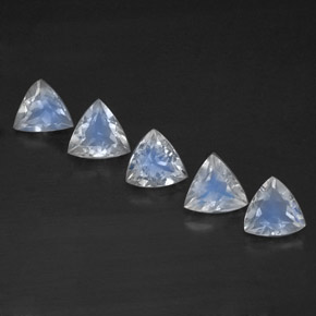 1.91 ct White Rainbow Moonstone Gemstone, Rainbow Moonstone Gem in Trillion Facet Shape for Sale.