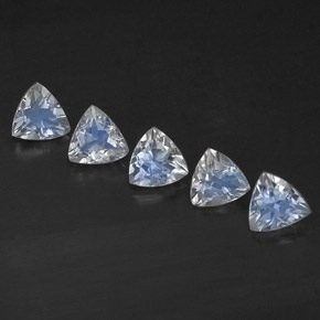 1.87 ct White Rainbow Moonstone Gemstone, Rainbow Moonstone Gem in Trillion Facet Shape for Sale.