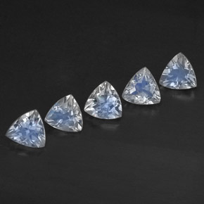 1.87 ct White Rainbow Moonstone Stone, Natural Rainbow Moonstone in Trillion Facet Shape for Sale