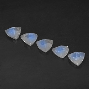 Rainbow Moonstone Gemstone in 5 x 5 mm (calibrated) Size for Sale, Rainbow Moonstone Stone in Blue White Color
