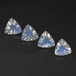 2.26 ct White Rainbow Moonstone Gemstone, Rainbow Moonstone Gem in Trillion Facet Shape for Sale.