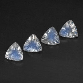 2.26 ct White Rainbow Moonstone Stone, Natural Rainbow Moonstone in Trillion Facet Shape for Sale