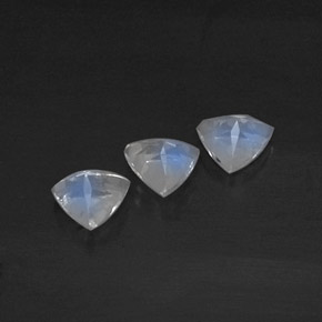 Rainbow Moonstone Gemstone in 5.3 x 5.1 mm Size for Sale, Rainbow Moonstone Stone in Blue White Color