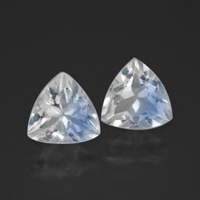 0.84 ct White Rainbow Moonstone Gemstone, Rainbow Moonstone Gem in Trillion Facet Shape for Sale.