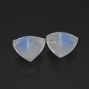 Rainbow Moonstone Gemstone in 5 x 5 mm (calibrated) Size for Sale, Rainbow Moonstone Stone in Blue White Color