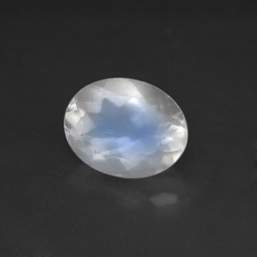 1.64 ct White Rainbow Moonstone Gemstone, Rainbow Moonstone Gem in Oval Facet Shape for Sale.