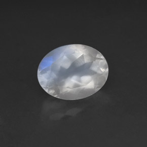 1.64 ct White Rainbow Moonstone Stone, Natural Rainbow Moonstone in Oval Facet Shape for Sale