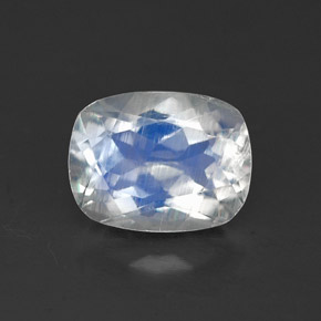 1.35 ct White Rainbow Moonstone Gemstone, Rainbow Moonstone Gem in Cushion-Cut Shape for Sale.