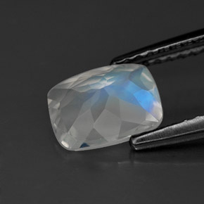 Rainbow Moonstone Gemstone in 7.9 x 6.1 mm Size for Sale, Rainbow Moonstone Stone in Blue White Color
