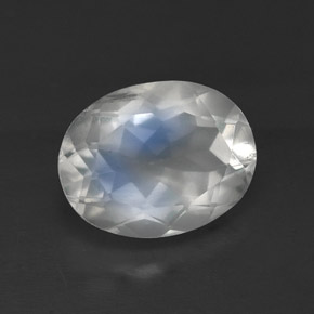 1.73 ct White Rainbow Moonstone Stone, Natural Rainbow Moonstone in Oval Facet Shape for Sale