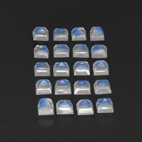 Rainbow Moonstone Gemstone in 3.1 x 3.1 mm Size for Sale, Rainbow Moonstone Stone in Blue White Color