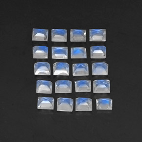 Rainbow Moonstone Gemstones in 3.1 x 3 mm Size for Sale, Rainbow Moonstone Stones in Blue White Color
