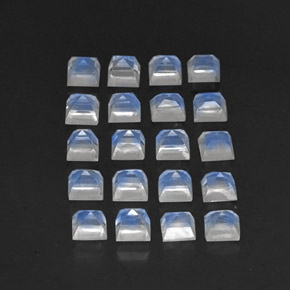 Rainbow Moonstone Gemstones in 3.2 x 3.1 mm Size for Sale, Rainbow Moonstone Stones in White Blue Color