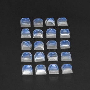 Rainbow Moonstone Gemstones in 3.2 x 3.2 mm Size for Sale, Rainbow Moonstone Stones in Blue White Color