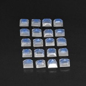 Rainbow Moonstone Gemstone in 3.2 x 3.2 mm Size for Sale, Rainbow Moonstone Stone in Blue White Color