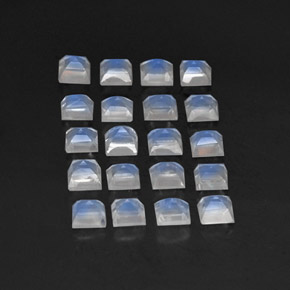 Rainbow Moonstone Gemstones in 3.1 x 3.1 mm Size for Sale, Rainbow Moonstone Stones in Bluish White Color
