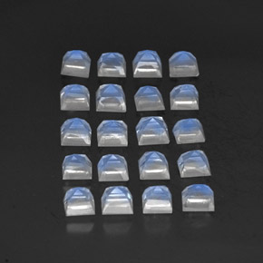 Rainbow Moonstone Gemstone in 3.2 x 3.1 mm Size for Sale, Rainbow Moonstone Stone in Blue White Color
