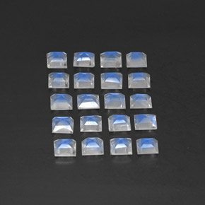 Rainbow Moonstone Gemstone in 3.2 x 3.1 mm Size for Sale, Rainbow Moonstone Stone in Blue White Color