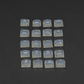 Rainbow Moonstone Gemstone in 3 x 3 mm Size for Sale, Rainbow Moonstone Stone in Blue White Color