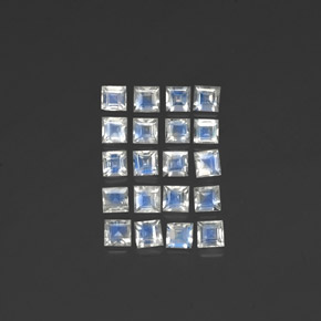 2.98 ct White Rainbow Moonstone Gemstone, Rainbow Moonstone Gem in Square Facet Shape for Sale.