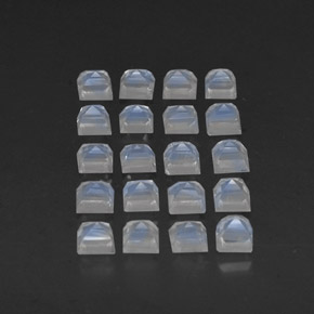 Rainbow Moonstone Gemstone in 3.1 x 3.1 mm Size for Sale, Rainbow Moonstone Stone in Blue White Color