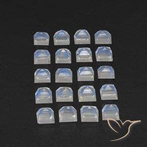Rainbow Moonstone Gemstones in 3.2 x 3.2 mm Size for Sale, Rainbow Moonstone Stones in Bluish White Color
